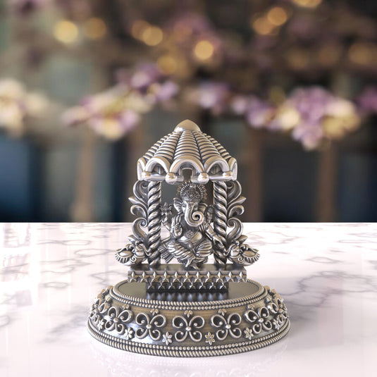 Ganesh Ji Idol 03 – Sterling Silver 925 Hallmark, A Sign of Purity