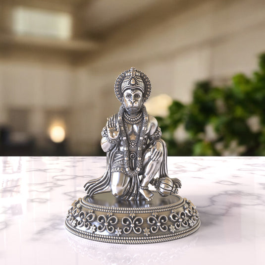 Hanuman Ji Idol 01 – Sterling Silver 925 Hallmark, Strength and Devotion