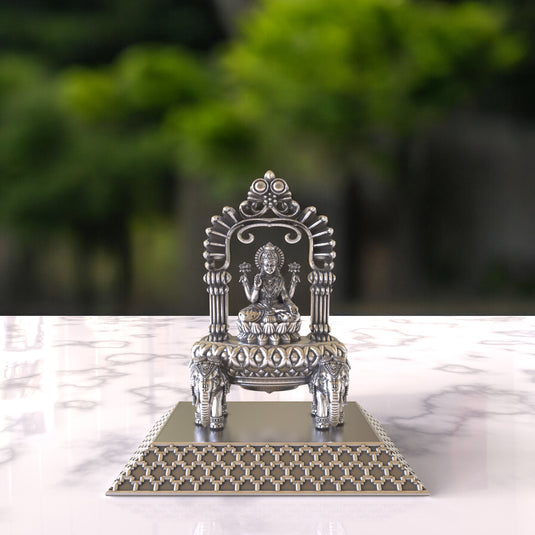 Lakshmi Ji Idol 01 – Sterling Silver 925 Hallmark, Blessings of Wealth