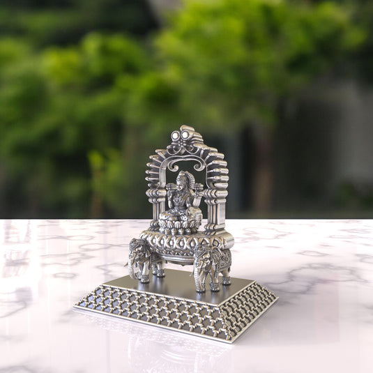 Lakshmi Ji Idol 01 – Sterling Silver 925 Hallmark, Blessings of Wealth