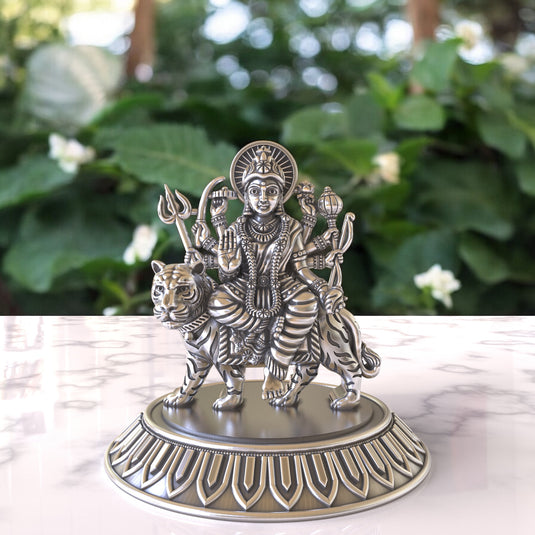 Durga  Ji Idol – Sterling Silver 925 Hallmark, Blessings of Divinity