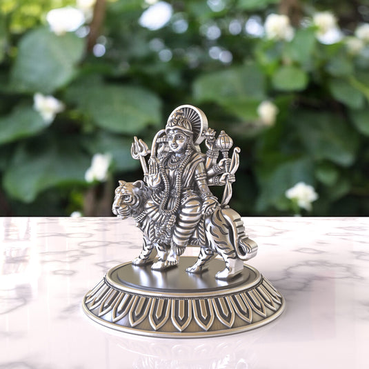 Durga  Ji Idol – Sterling Silver 925 Hallmark, Blessings of Divinity