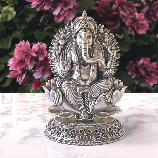 Ganesh Ji Idol 07 – Sterling Silver 925 Hallmark, A Sign of Purity