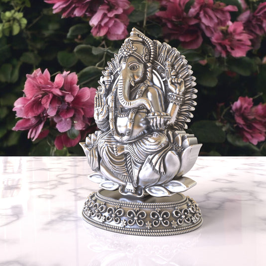 Ganesh Ji Idol 07 – Sterling Silver 925 Hallmark, A Sign of Purity