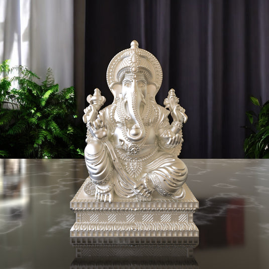 Ganesh Ji Idol 06 – Sterling Silver 925 Hallmark, A Sign of Purity