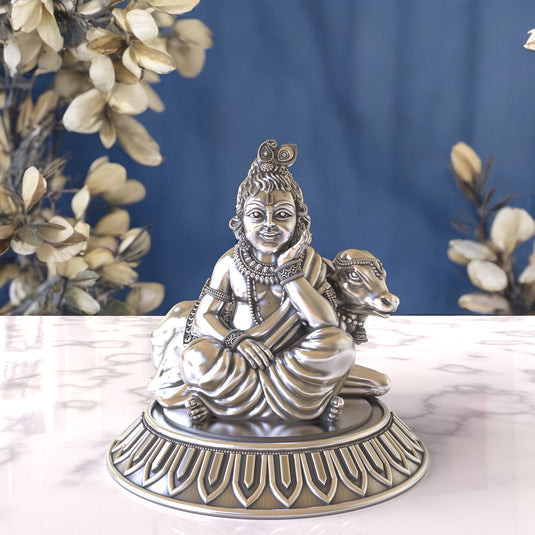 Krishna Ji Idol 01 – Sterling Silver 925 Hallmark, Blessings & Prosperity