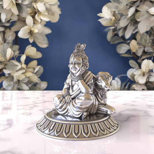 Krishna Ji Idol 01 – Sterling Silver 925 Hallmark, Blessings & Prosperity