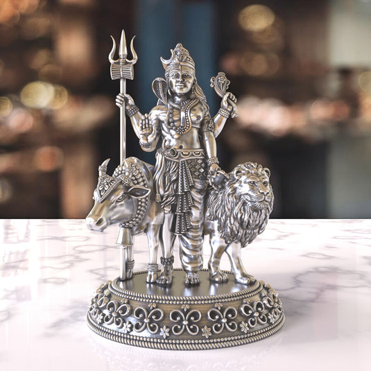 Gauri Shankar Idol – Sterling Silver 925 Hallmark, A Divine Symbol of Unity and Love