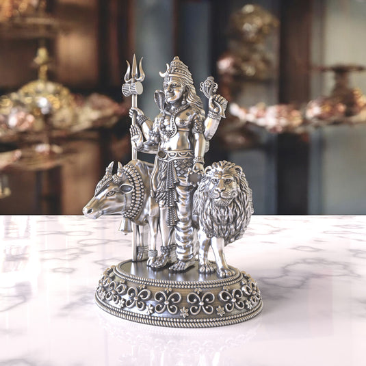 Gauri Shankar Idol – Sterling Silver 925 Hallmark, A Divine Symbol of Unity and Love