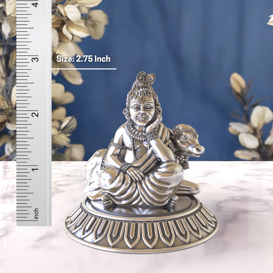 Krishna Ji Idol 01 – Sterling Silver 925 Hallmark, Blessings & Prosperity