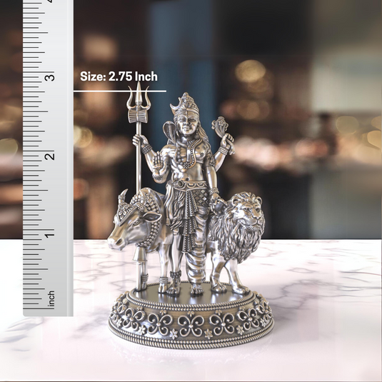 Gauri Shankar Idol – Sterling Silver 925 Hallmark, A Divine Symbol of Unity and Love