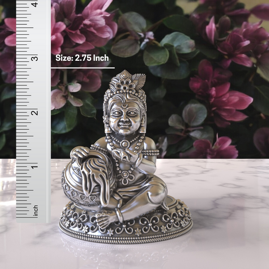 Krishna Ji Idol 03 – Sterling Silver 925 Hallmark, Blessings & Prosperity