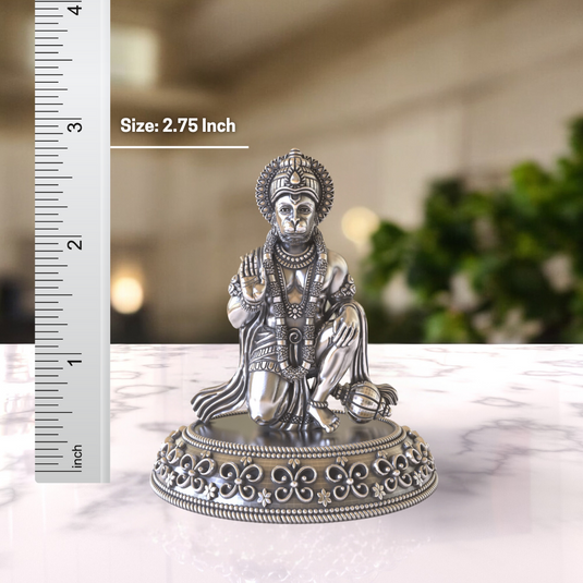 Hanuman Ji Idol 01 – Sterling Silver 925 Hallmark, Strength and Devotion