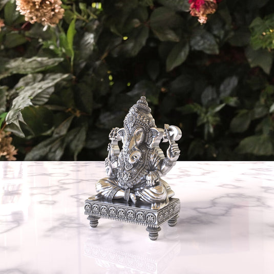 Ganesh Ji Idol 08 – Sterling Silver 925 Hallmark, A Sign of Purity