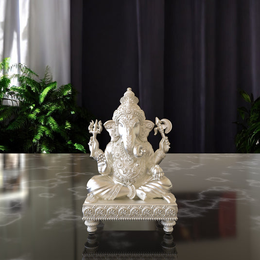 Ganesh Ji Idol 08 – Sterling Silver 925 Hallmark, A Sign of Purity