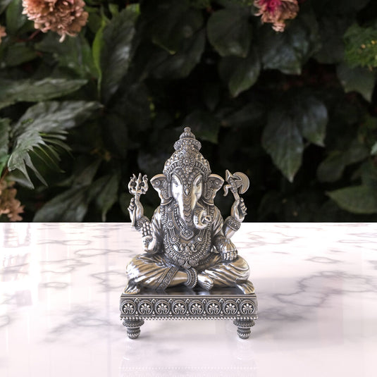 Ganesh Ji Idol 08 – Sterling Silver 925 Hallmark, A Sign of Purity