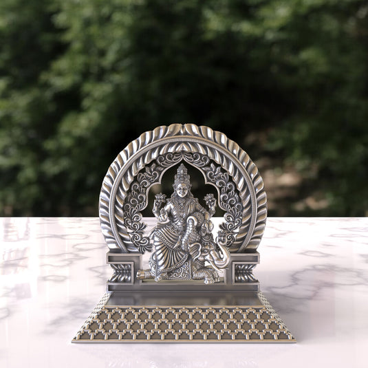 Gaj Lakshmi Ji Idol – Sterling Silver 925 Hallmark, Blessings of Wealth