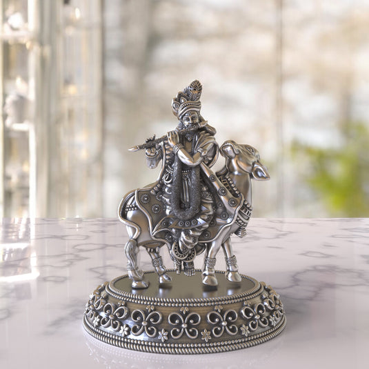 Krishna Ji Idol 02 – Sterling Silver 925 Hallmark, Blessings & Prosperity