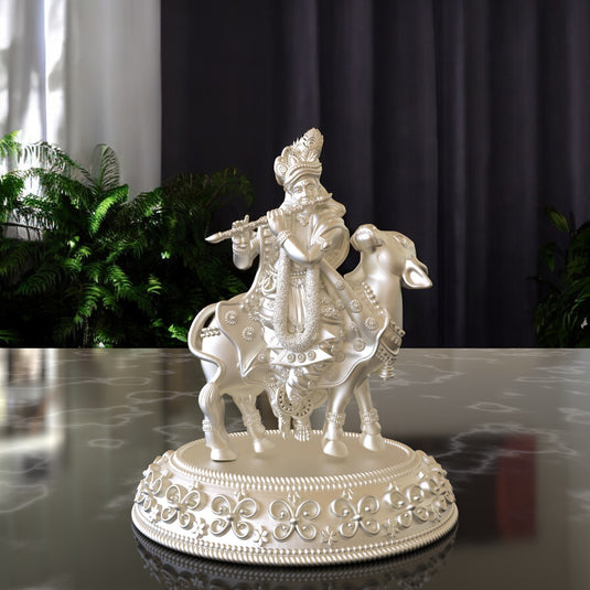 Krishna Ji Idol 02 – Sterling Silver 925 Hallmark, Blessings & Prosperity