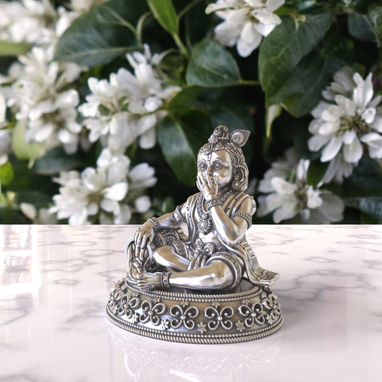 Krishna Ji Idol 04 – Sterling Silver 925 Hallmark, Blessings & Prosperity