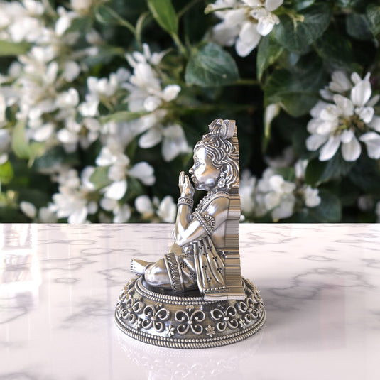 Krishna Ji Idol 04 – Sterling Silver 925 Hallmark, Blessings & Prosperity