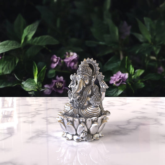 Ganesh Ji Idol 02– Sterling Silver 925 Hallmark, A Sign of Purity