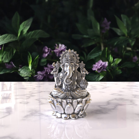 Ganesh Ji Idol 02– Sterling Silver 925 Hallmark, A Sign of Purity