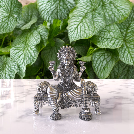 Lakshmi Ji Idol 06 – Sterling Silver 925 Hallmark, Blessings of Wealth