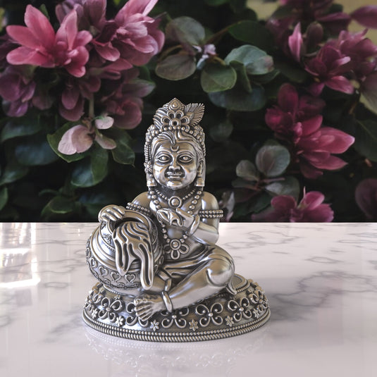 Krishna Ji Idol 03 – Sterling Silver 925 Hallmark, Blessings & Prosperity