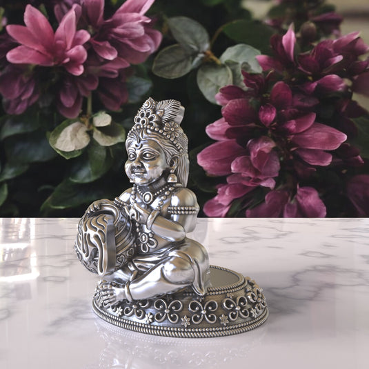 Krishna Ji Idol 03 – Sterling Silver 925 Hallmark, Blessings & Prosperity