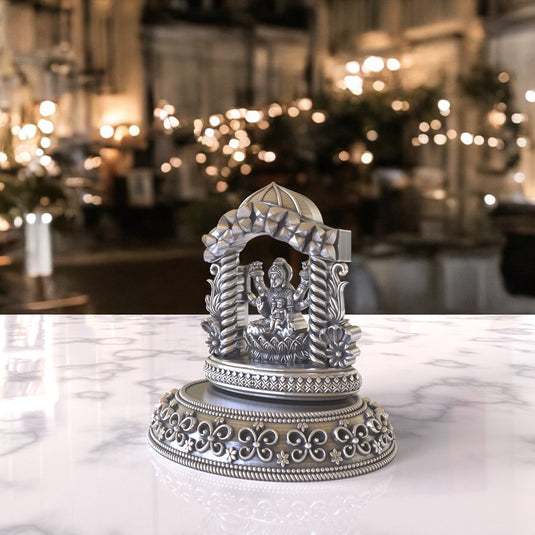 Sanatana Lakshmi Ji Idol – Sterling Silver 925 Hallmark, Blessings of Wealth