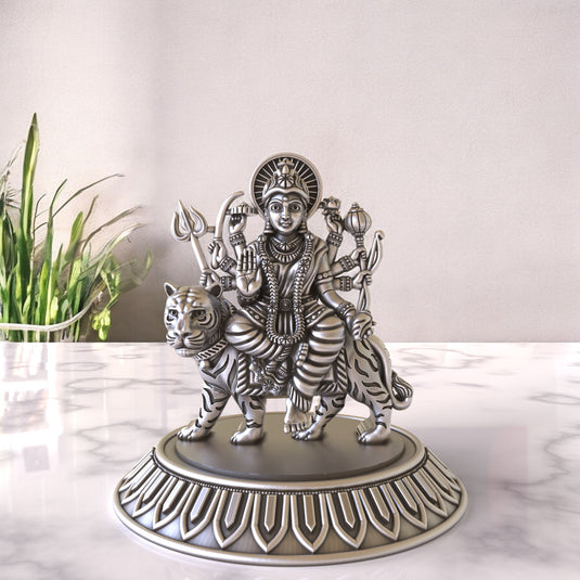 Durga  Ji Idol – Sterling Silver 925 Hallmark, Blessings of Divinity