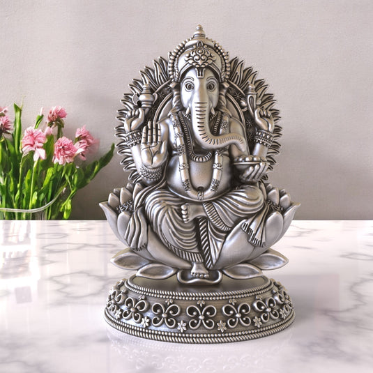 Ganesh Ji Idol 07 – Sterling Silver 925 Hallmark, A Sign of Purity