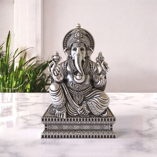 Ganesh Ji Idol 06 – Sterling Silver 925 Hallmark, A Sign of Purity