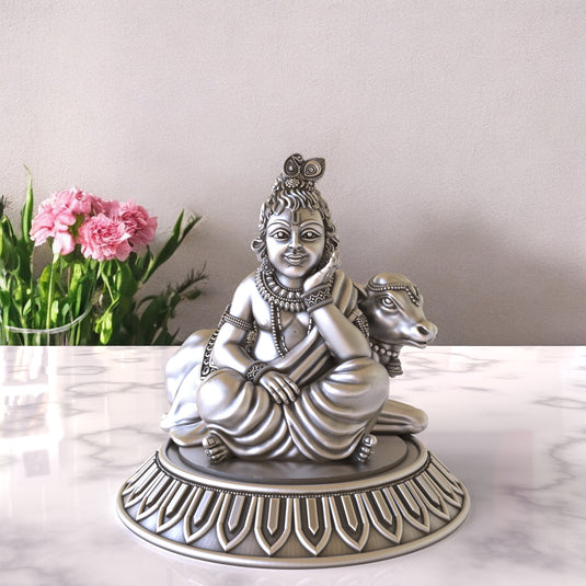 Krishna Ji Idol 01 – Sterling Silver 925 Hallmark, Blessings & Prosperity