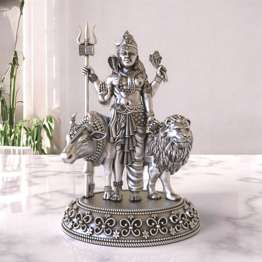 Gauri Shankar Idol – Sterling Silver 925 Hallmark, A Divine Symbol of Unity and Love