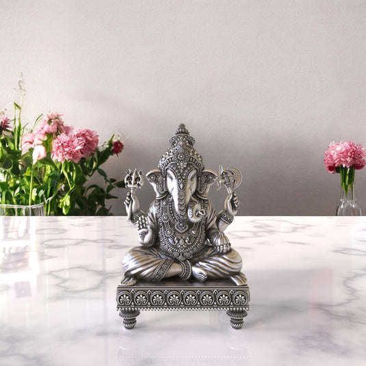 Ganesh Ji Idol 08 – Sterling Silver 925 Hallmark, A Sign of Purity