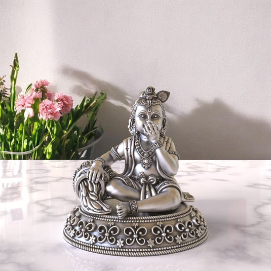 Krishna Ji Idol 04 – Sterling Silver 925 Hallmark, Blessings & Prosperity