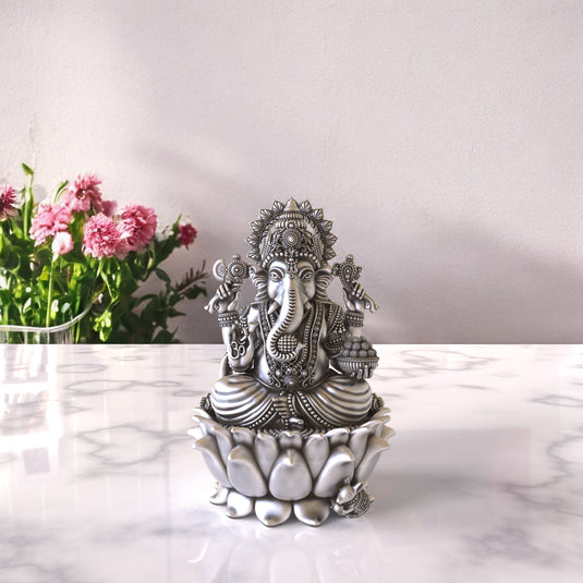 Ganesh Ji Idol 02– Sterling Silver 925 Hallmark, A Sign of Purity