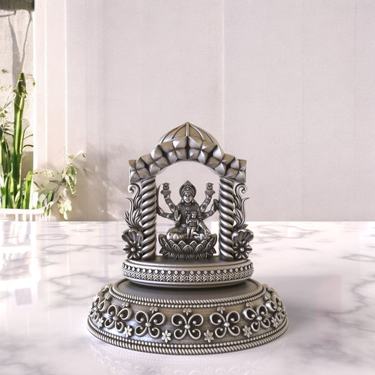 Sanatana Lakshmi Ji Idol – Sterling Silver 925 Hallmark, Blessings of Wealth