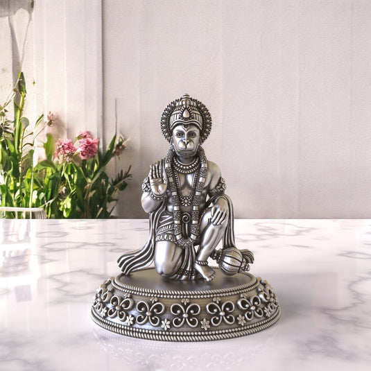 Hanuman Ji Idol 01 – Sterling Silver 925 Hallmark, Strength and Devotion