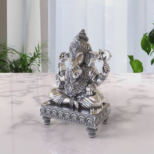 Ganesh Ji Idol 08 – Sterling Silver 925 Hallmark, A Sign of Purity