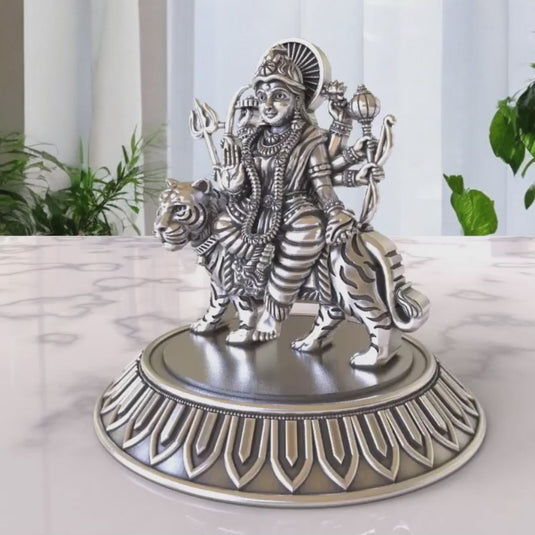 Durga  Ji Idol – Sterling Silver 925 Hallmark, Blessings of Divinity