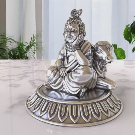 Krishna Ji Idol 01 – Sterling Silver 925 Hallmark, Blessings & Prosperity