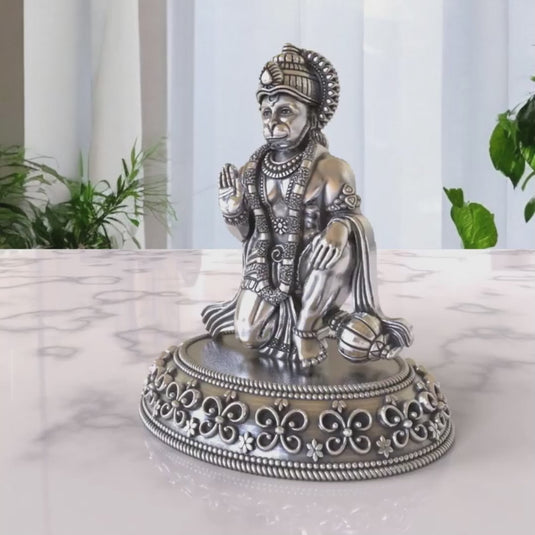 Hanuman Ji Idol 01 – Sterling Silver 925 Hallmark, Strength and Devotion