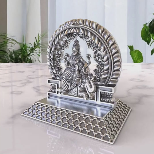 Gaj Lakshmi Ji Idol – Sterling Silver 925 Hallmark, Blessings of Wealth