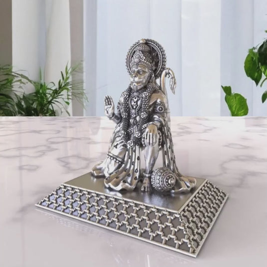 Hanuman Ji Idol 02 – Sterling Silver 925 Hallmark, Strength and Devotion