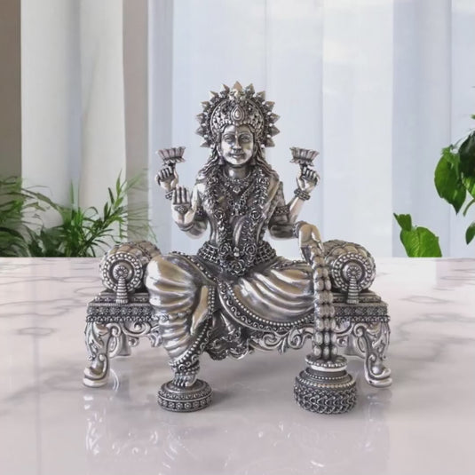 Lakshmi Ji Idol 06 – Sterling Silver 925 Hallmark, Blessings of Wealth