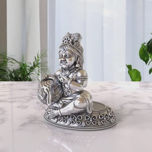 Krishna Ji Idol 03 – Sterling Silver 925 Hallmark, Blessings & Prosperity