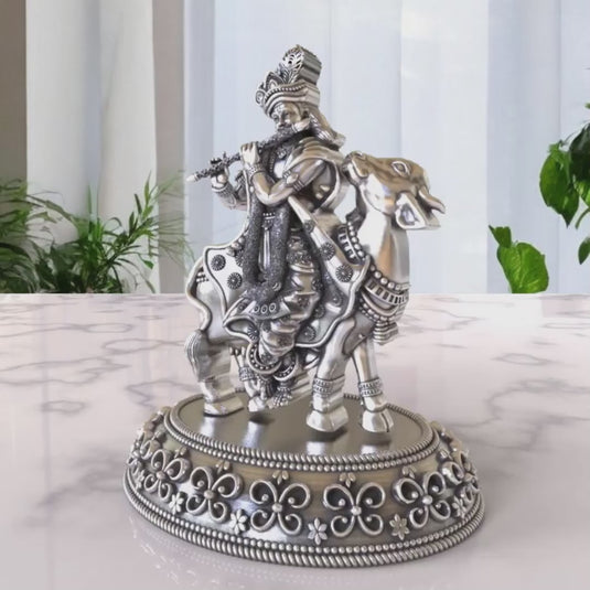 Krishna Ji Idol 02 – Sterling Silver 925 Hallmark, Blessings & Prosperity